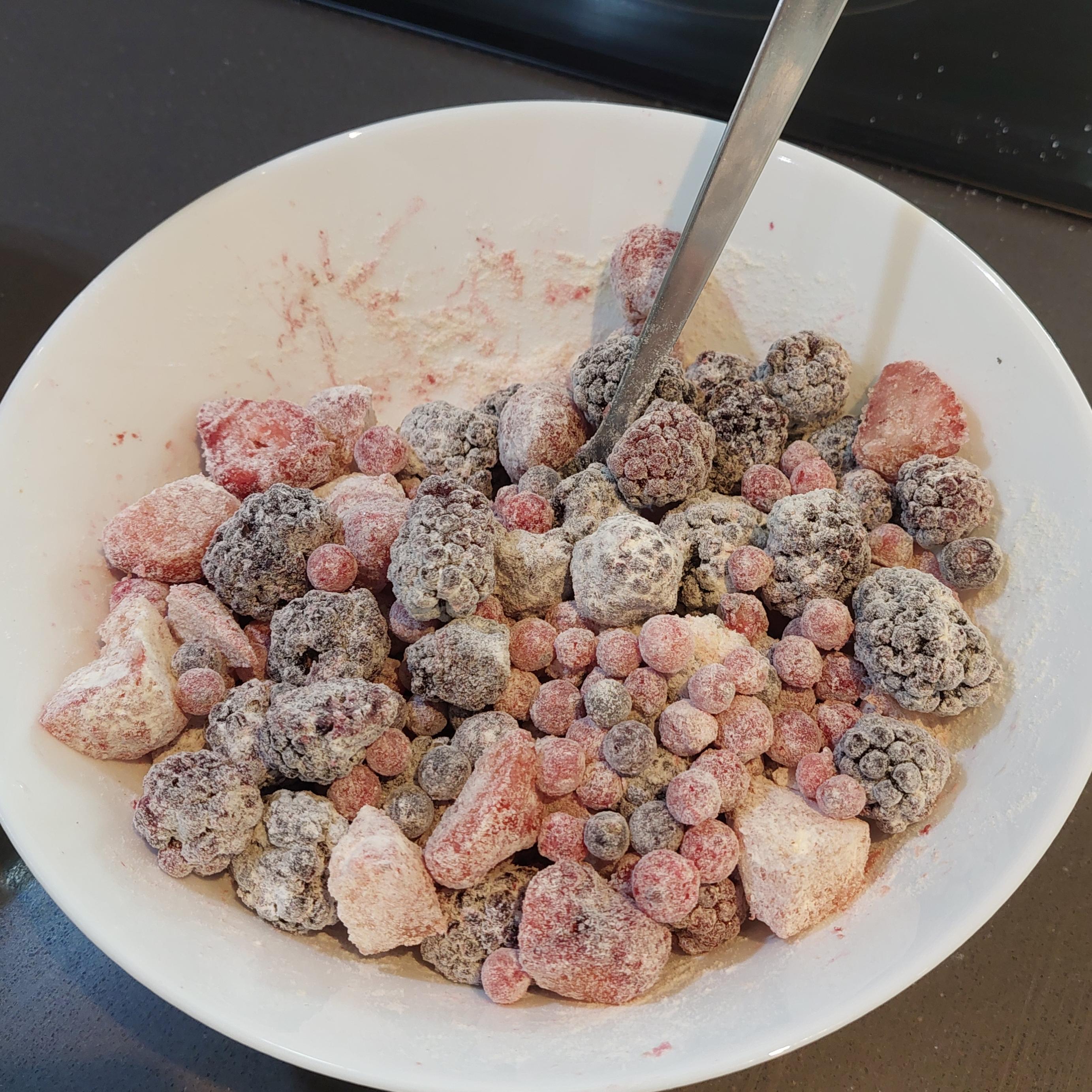 Mix berries with sugar and flour. Add more sugar if berries aren't sweet.